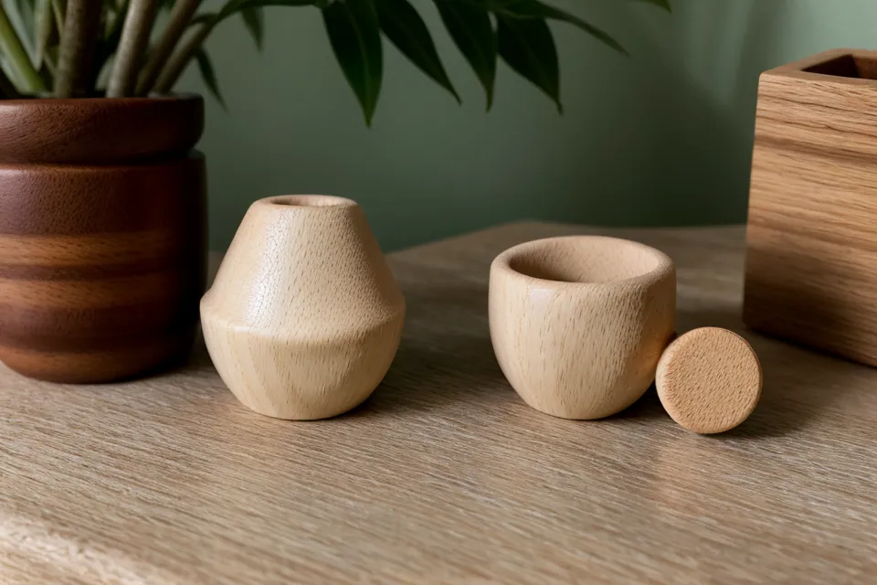 Teléfono con un tutorial de maderoterapia facial pausado junto a una taza, bienestar integral de fin de semana