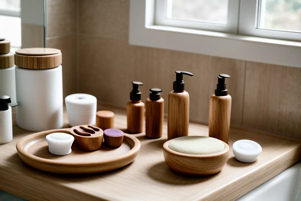 Set de palos de madera de haya para maderoterapia facial casera, listos sobre un paño de lino antes de la rutina de domingo.