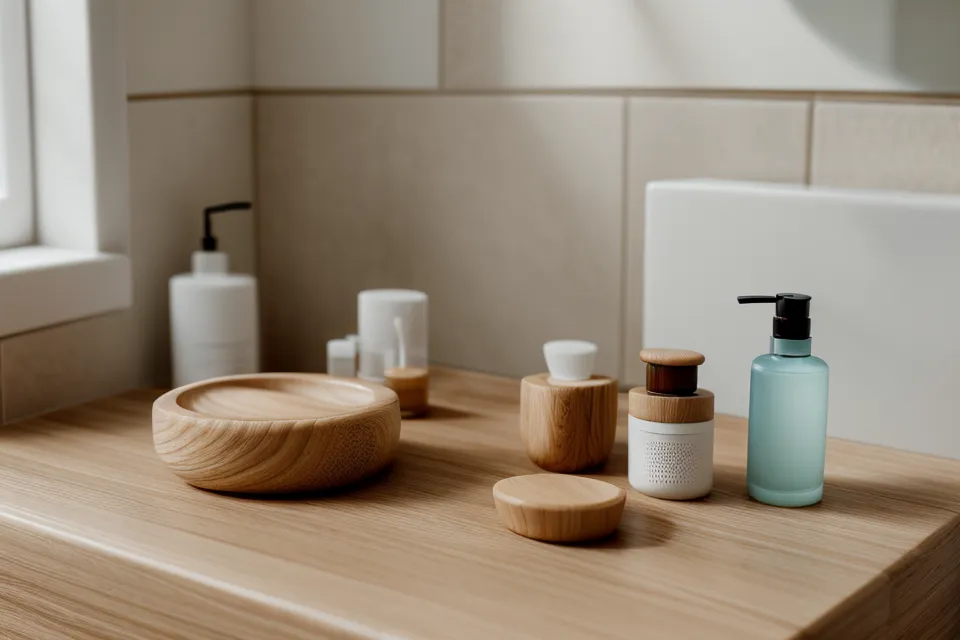 Herramienta de madera para maderoterapia facial en la mandíbula, primer plano